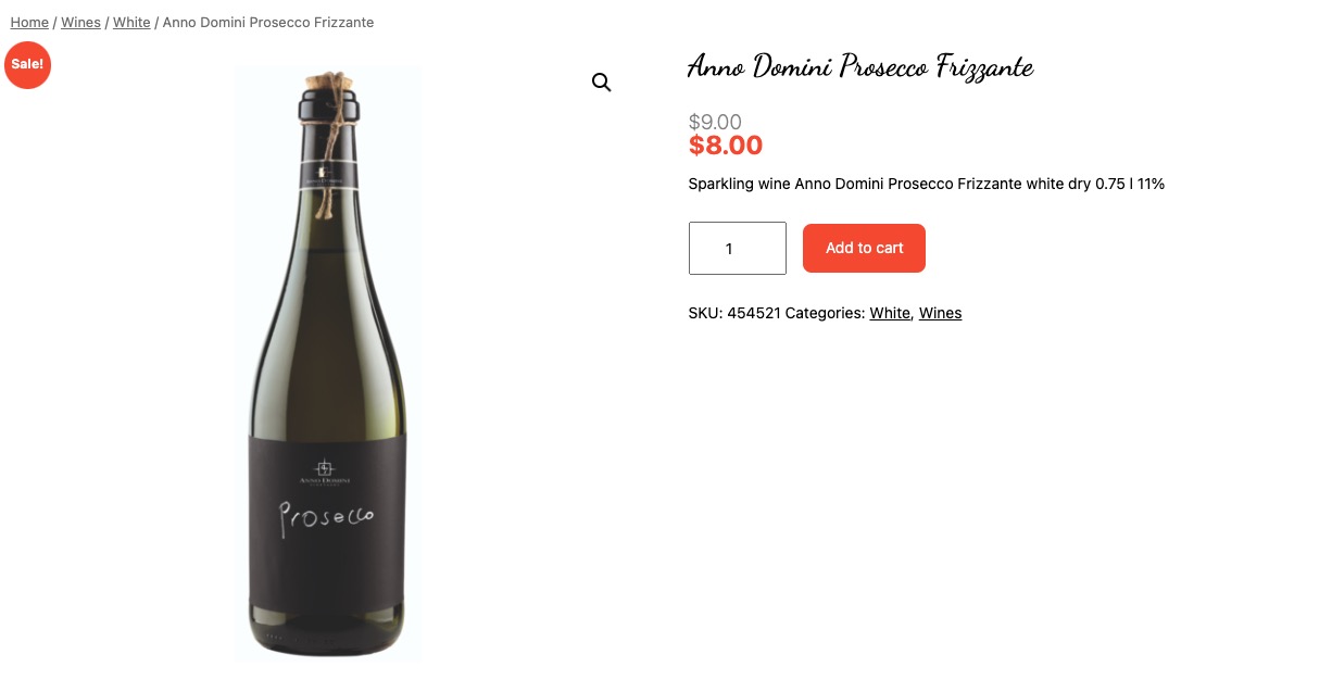 GoodWine product WordPress pattern