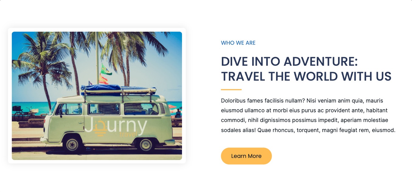 Journy Who We Are WordPress Pattern