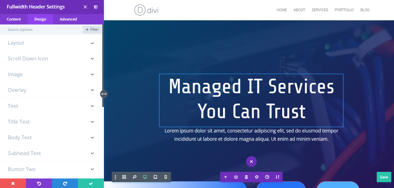 Divi WordPress Visual Editor
